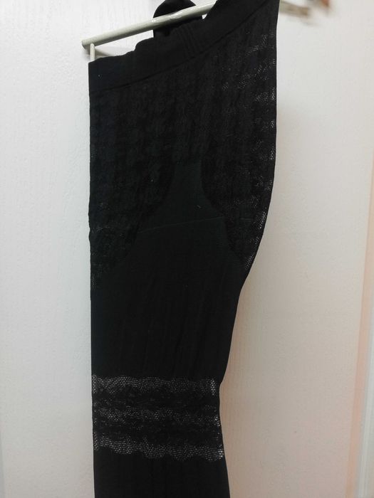 Okazja! Rajstopy 60 den rozmiar L w prążek z podwiązką