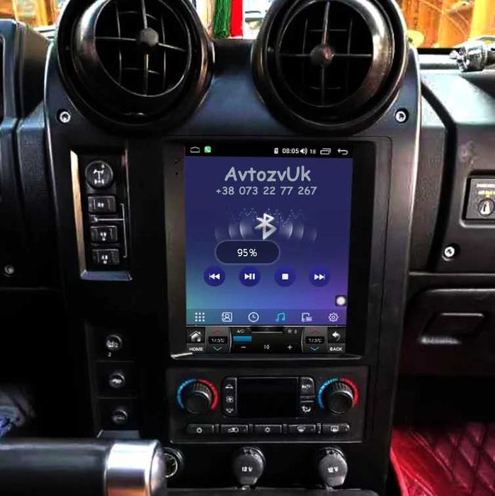 Магнитола H2 Hummer H3 Хаммер Н2 Н3 2 дин Навигация CarPly Android 15