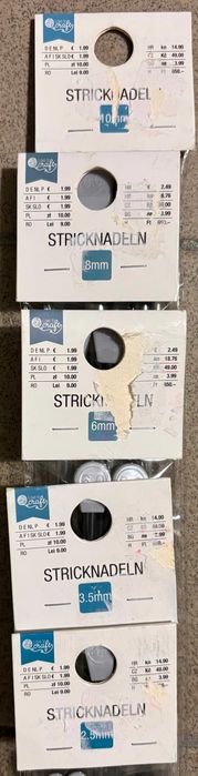 Agulhas Tricot varias medidas 2.5, 3.5, 6, 8 e 10.