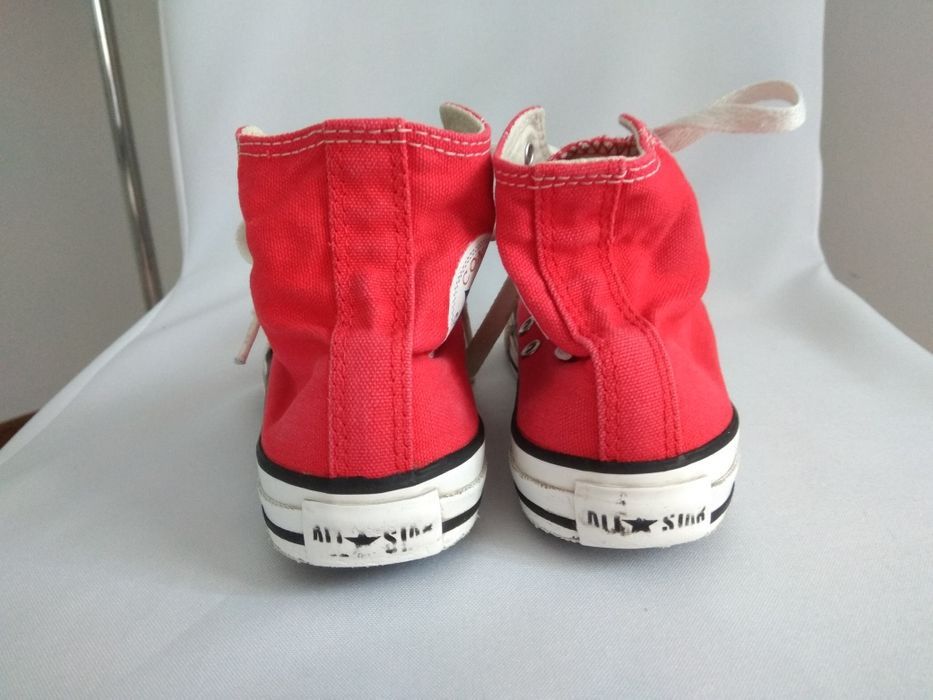 Conversy oryginalne trampki wysokie czerwone wiązane All Star 32