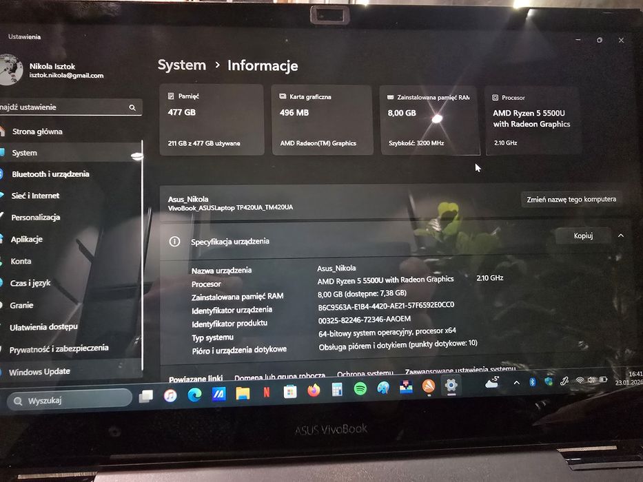 Laptop tablet 2w1 Asus VivoBook Flip  TM-420UA