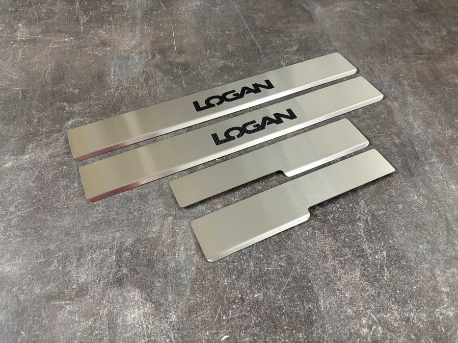 Накладки на пороги Renault Logan 2 2014+ Нержавійка Хром
