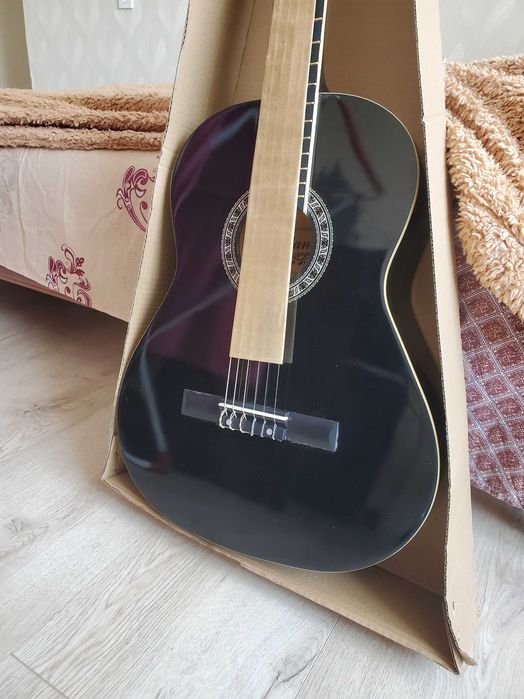 новая классическая гитара черная глянцевая полноразмерная нейлон