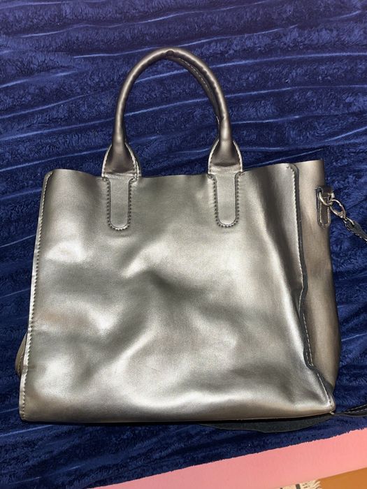 Сумка срібляста велика