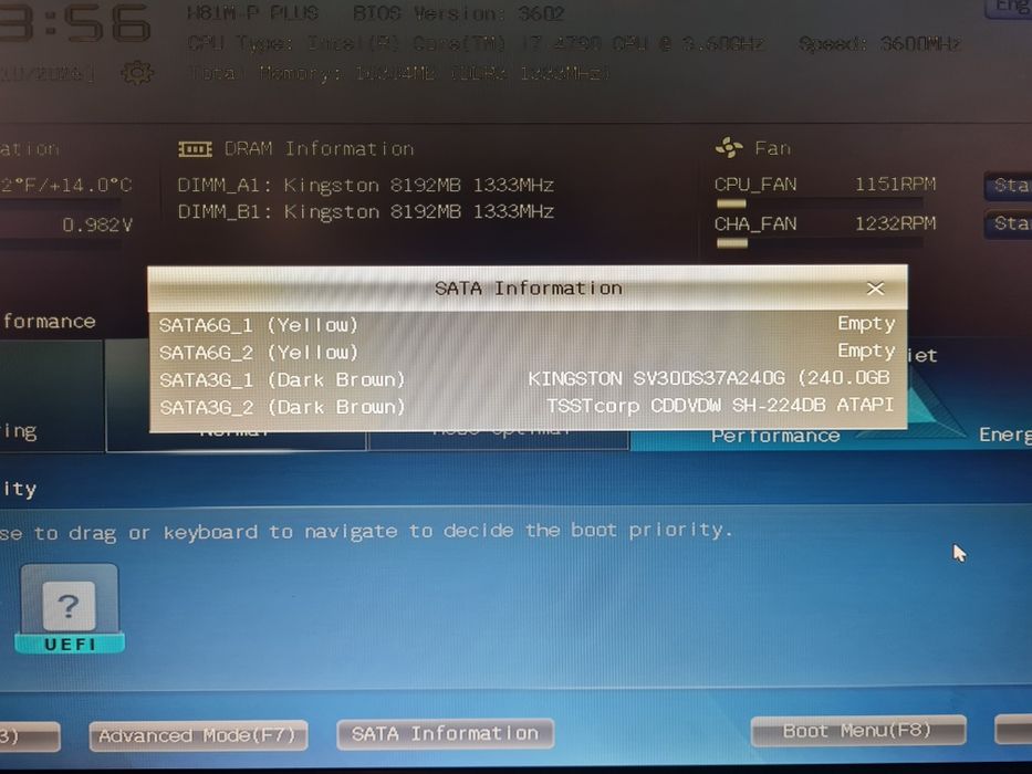 PC Intel i7-4790, 16 GB RAM, SSD 222 GB, Windows 10