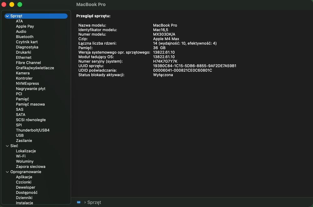 MacBook Pro 16 M4 Max 36GB  RAM 1TB SSD