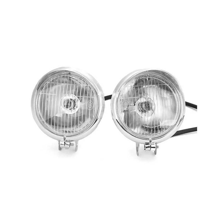 Conjunto farol frontal piscas integrados 12V - Suporte universal