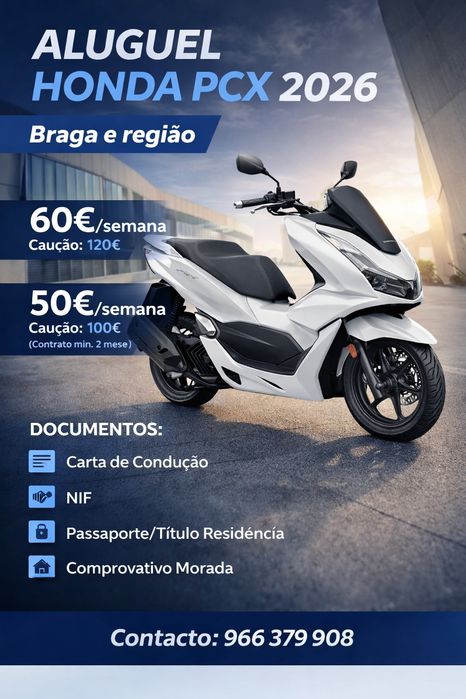 Aluguel moto PCX 125 cc