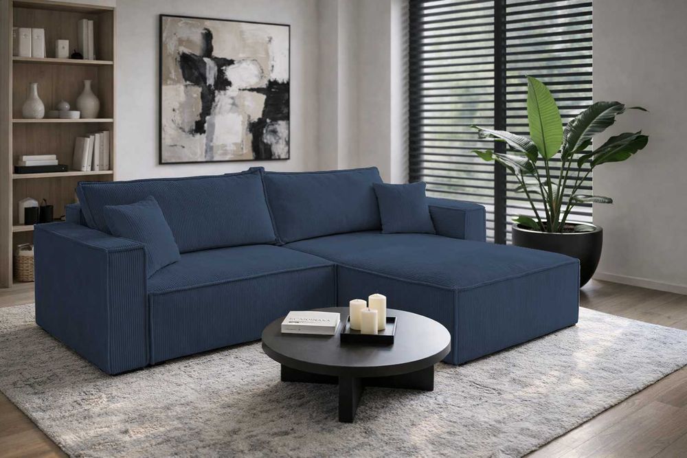 Narożnik Rogówka sztruksowa NOCA 270x143 Funkcja spania i pojemnik