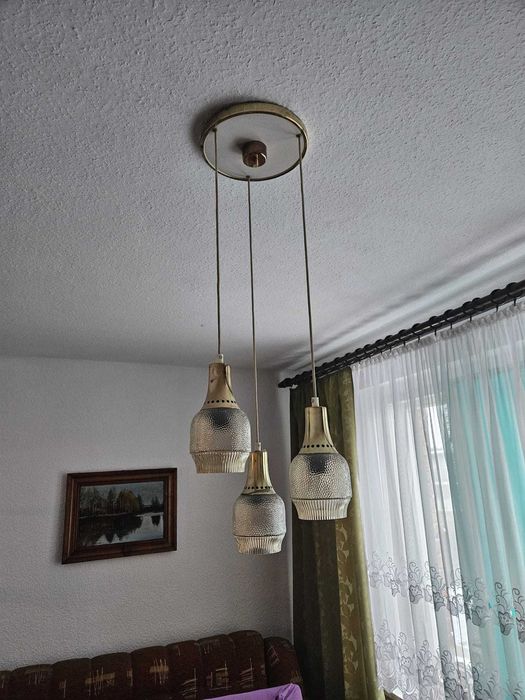 Lampa kaskadowa, wisząca, lata 70.
