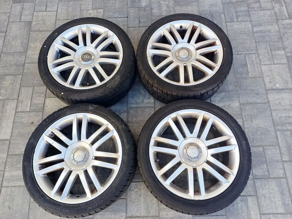 FELGI Z OPONAMI KOŁA ALUMINIOWE AUDI A3 R18 5X112 57,1 mm OPONY 2X LATO 2X ZIMA R18 245/40 NR19
