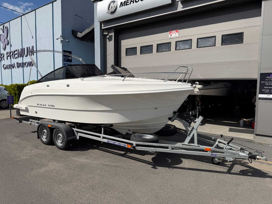 TEXAS 596 z Honda BF 135 i przyczepa - nowy kompletny zestaw od ręki