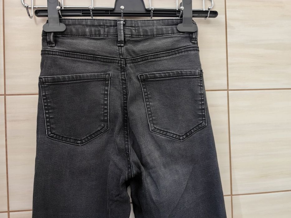 Czarne szare jeansy skinny high Sinsay 34 XS
