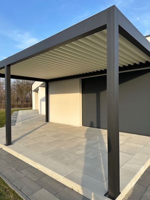 Pergole Tarasowe Lamelowe HARMON 4x5, Automatyczny Dach i Oświetlenie LED