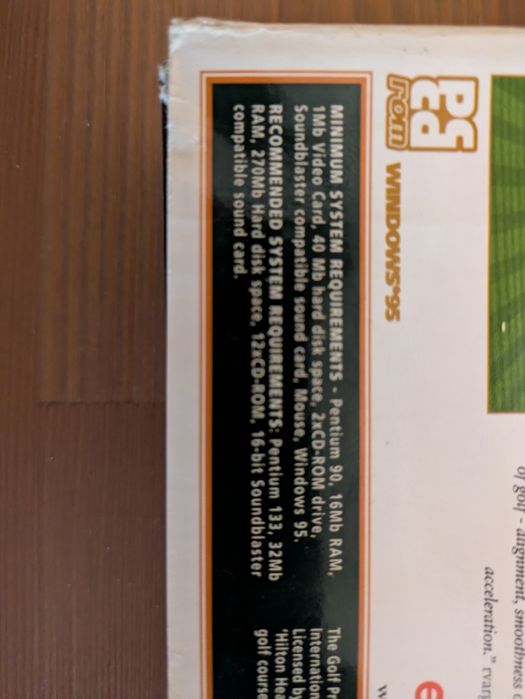 Big Box PC - "The Golf Pro" 1998