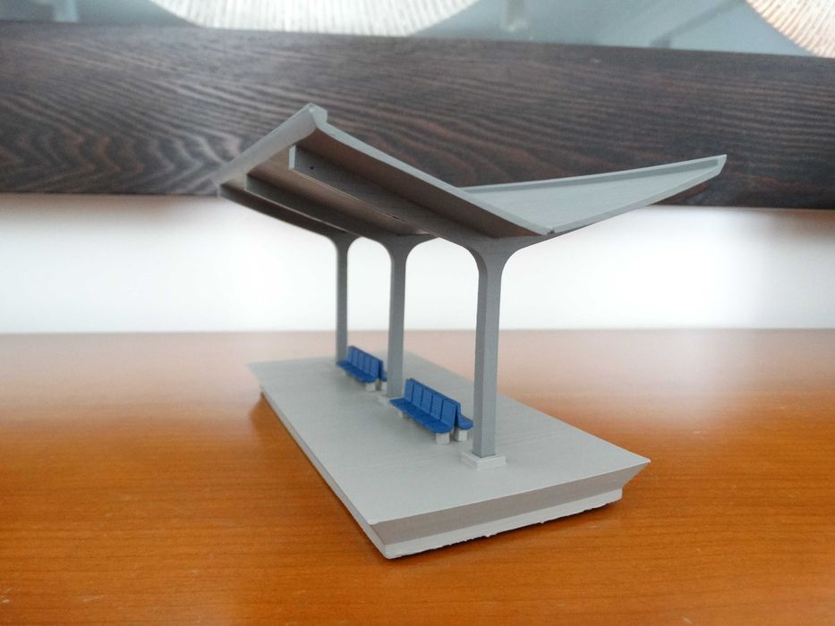Estação de comboios HO com figuras
