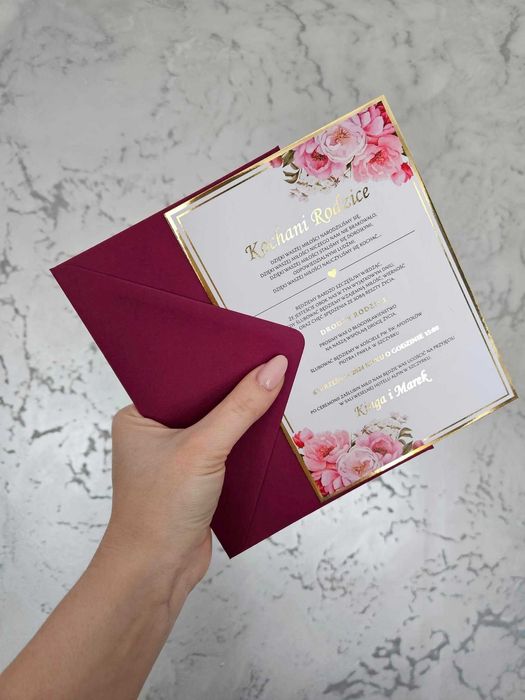 Zaproszenie ślubne na ślub dla rodziców z prośbą o błogosławieństwo