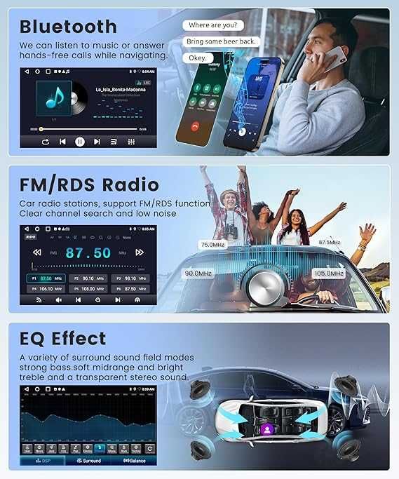 Radio samochodowe Android 2-DIN system Wireless CarPlay 10'' ekran