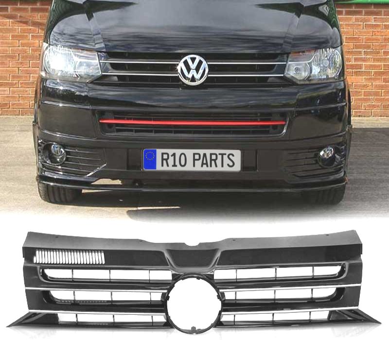 GRELHA FRONTAL VOLKSWAGEN VW T5 CARAVELLE MULTIVAN 10-15 BLACK CHROME