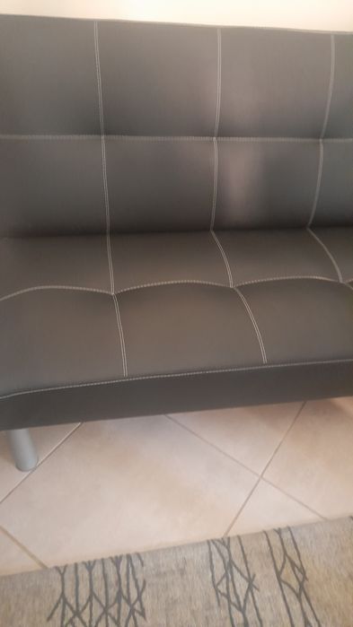 Sofá de Pele Sintética castanho 1.78 M