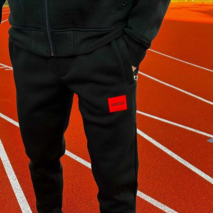 Крутий чоловічий теплий спортивний костюм НА ФЛІСІ Hugo Boss