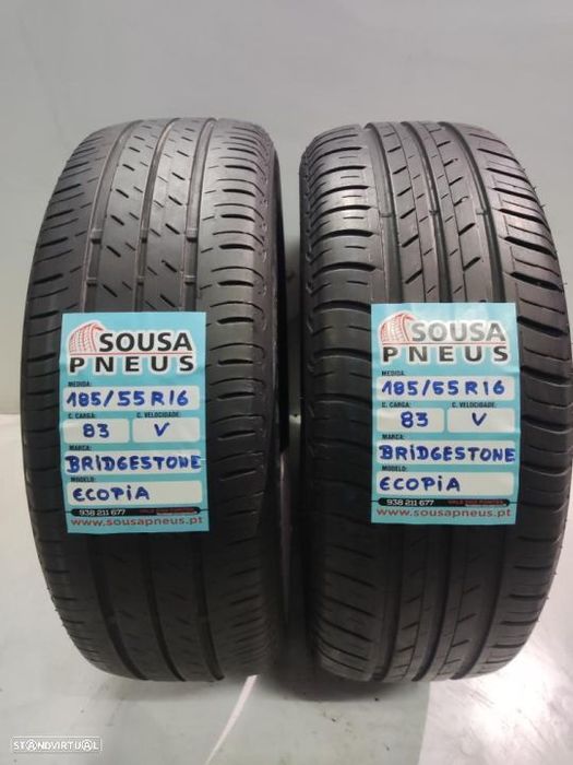 2 pneus semi novos 185-55r16 bridgestone - oferta dos portes