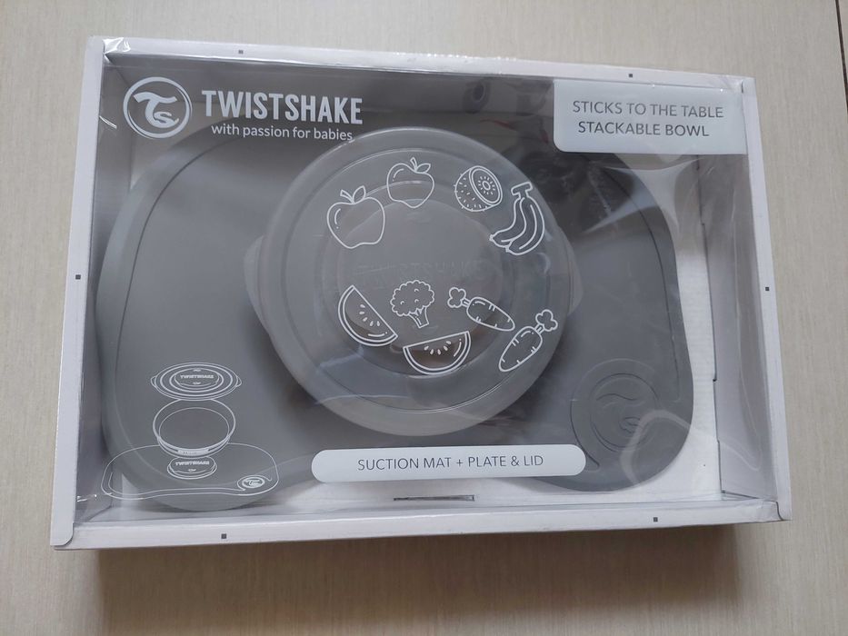 Twistshake Nowy zestaw mata, talerz, pokrywka