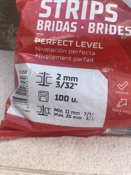 Rubi, Bridas, brides, 2mm, 100u. Sistema de nivelamento, cuna, azulejo