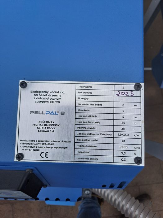 Piec pellet drzewny zapalarka  8kw strona ZUM