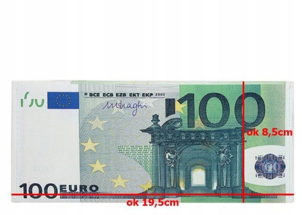 Portfel dolary euro, płótno NOWY