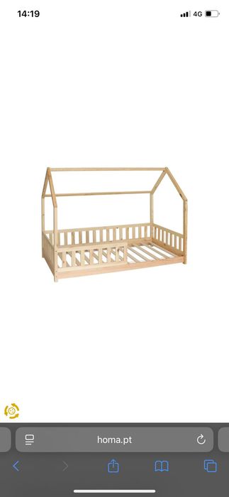 Cama montessori HOMA com colchão, ambos como novos
