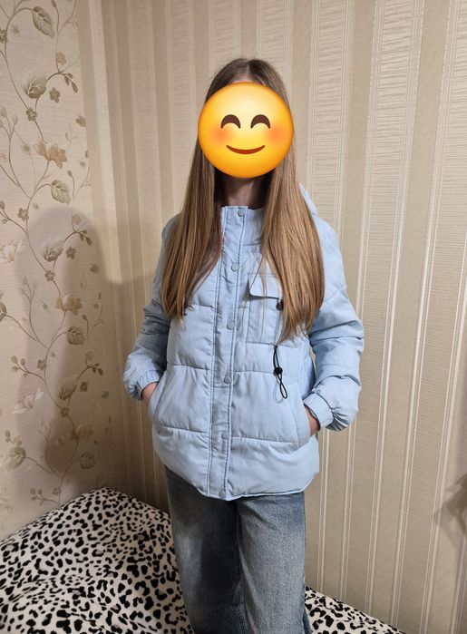 Куртка для дівчинки весна-осінь, на 13 -15років, голуб.кольору