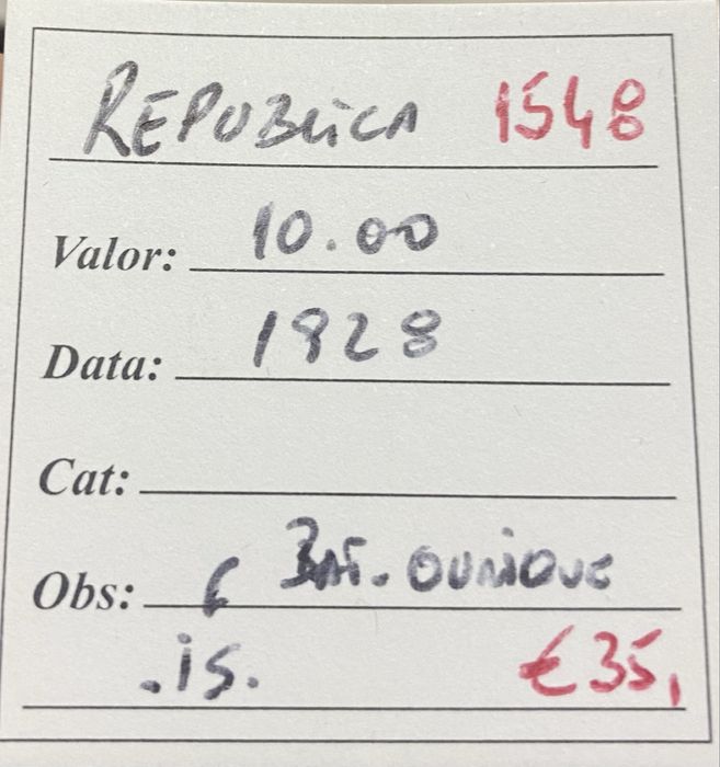 Moeda 1548 - 10 Escudos 1928 Prata