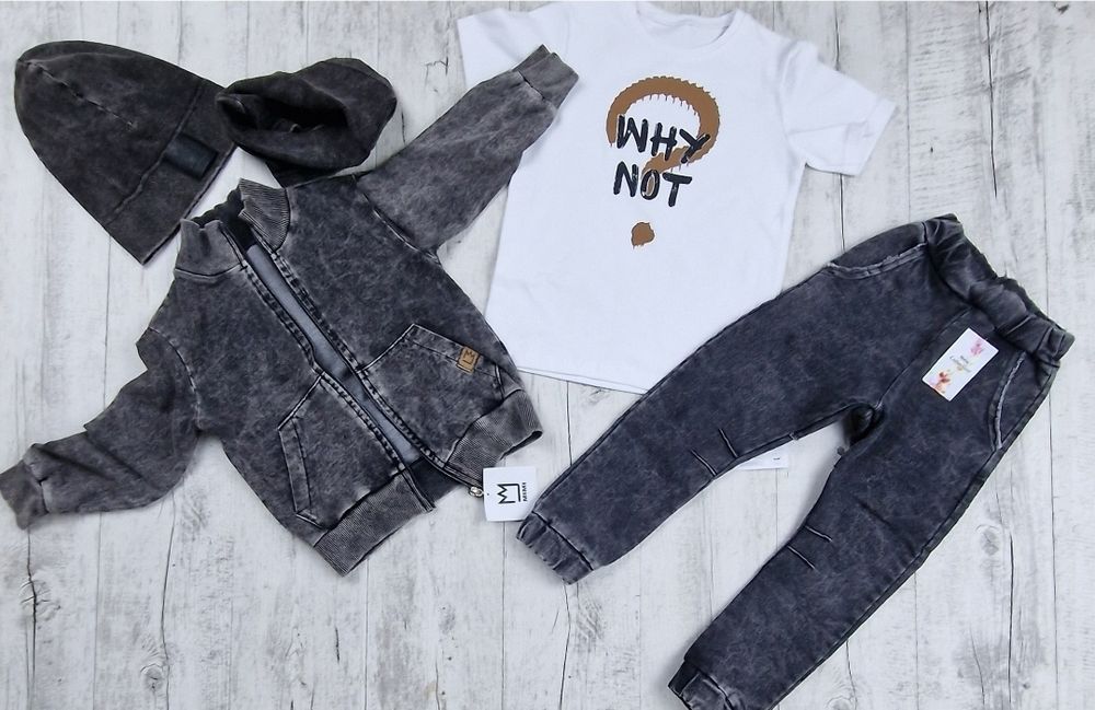 Spodnie 104/110 dekatyzowane mimi bawełniane chłopięce bojowki  czarny