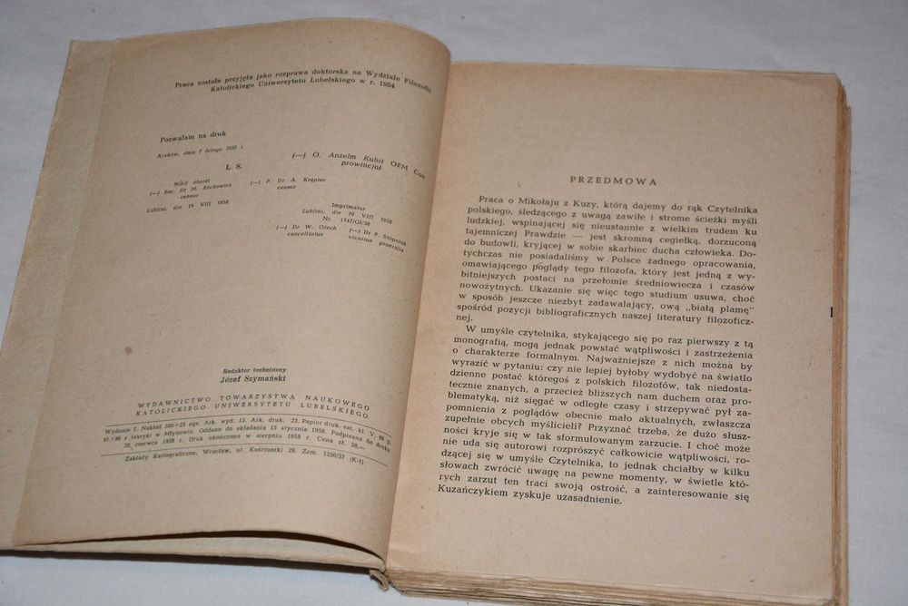 Filozofia bytu u Mikołaja z Kuzy - Mikołaj Franciszek Tokarski BK +db!