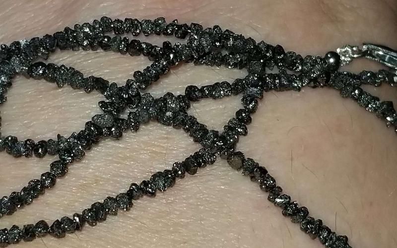 Колье , леска черный бриллиант Длина 48 см