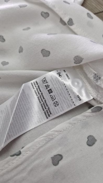 Biała koszula w serca damska długi rękaw Cecil 42/XL wiskoza