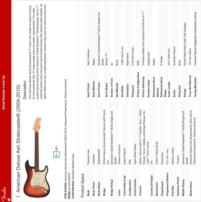 Электрогитара American Deluxe Ash Stratocaster (Made in USA)