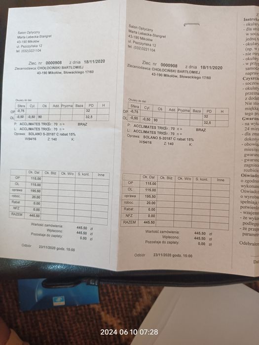 Okulary korekcyjne z fotchromem