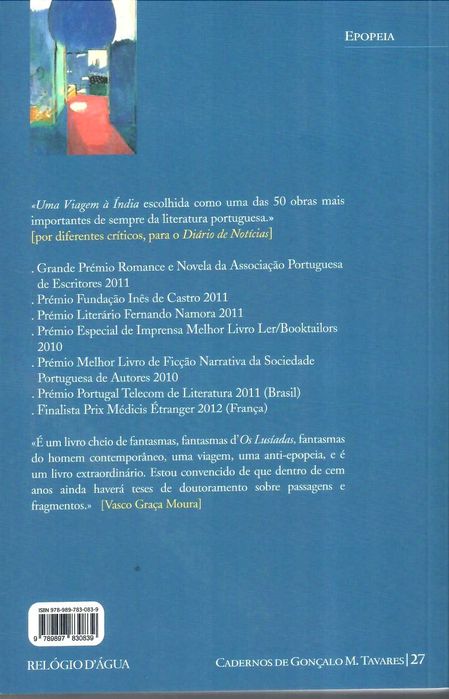 GONÇALO M TAVARES «Uma Viagem à Índia» Uma Obra Elogiada Mundialmente