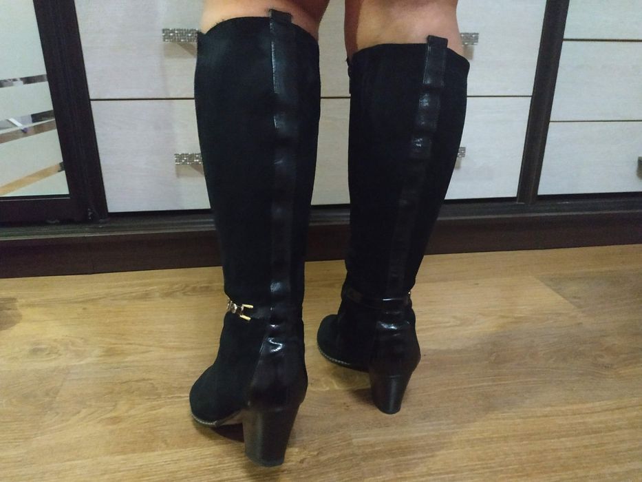 Зимние сапоги из натуральной замши