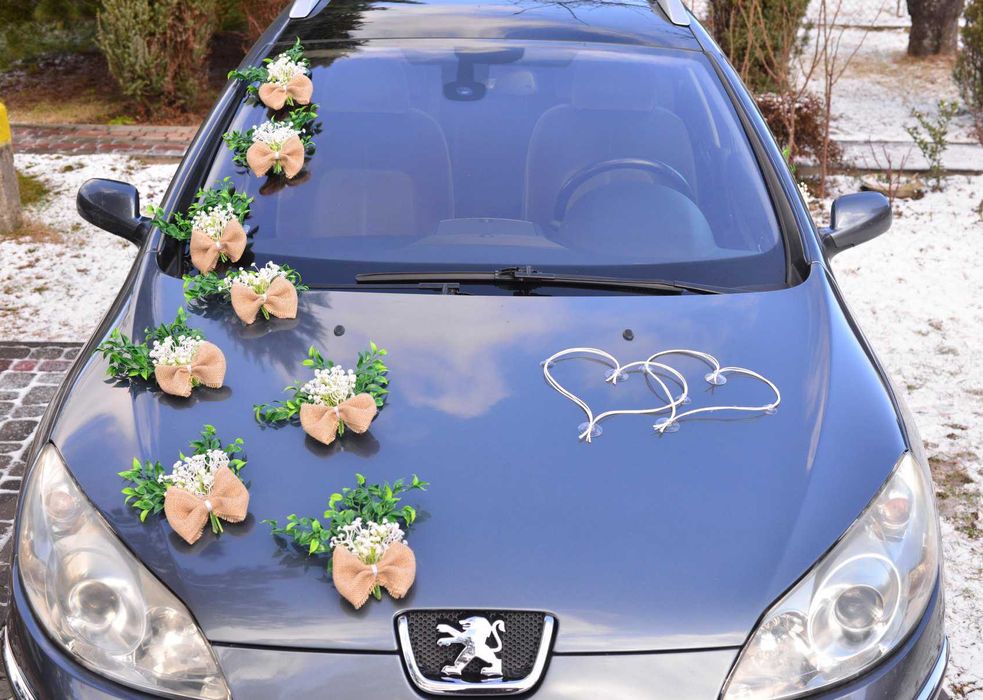 NIEPOWTARZALNY strój na auto rustykalna deko do ślubu 304