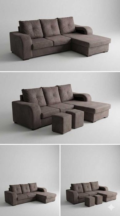 Sofá Chaise Long Cinza