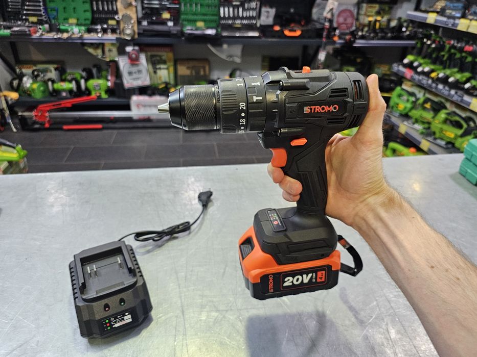 Мощный Шуруповерт 50Nm Stromo SA18 Режим удару 13мм Патрон + 4.0Ah акб