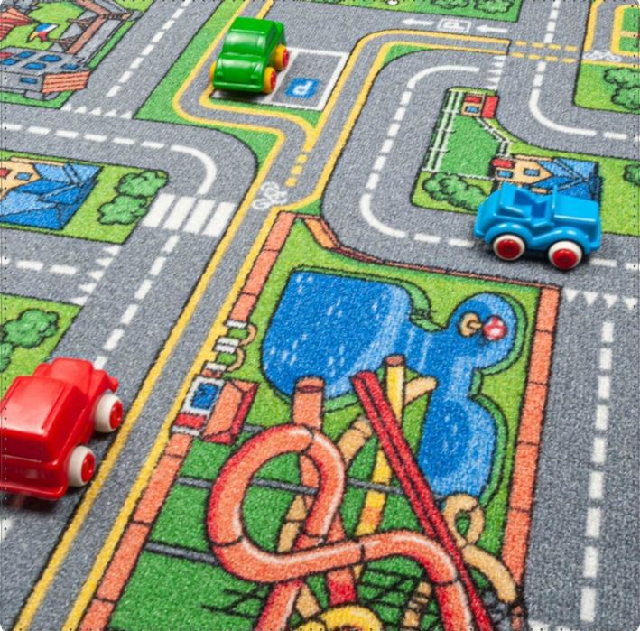 Nowy dywan dziecięcy uliczki miasto 100x150 cm