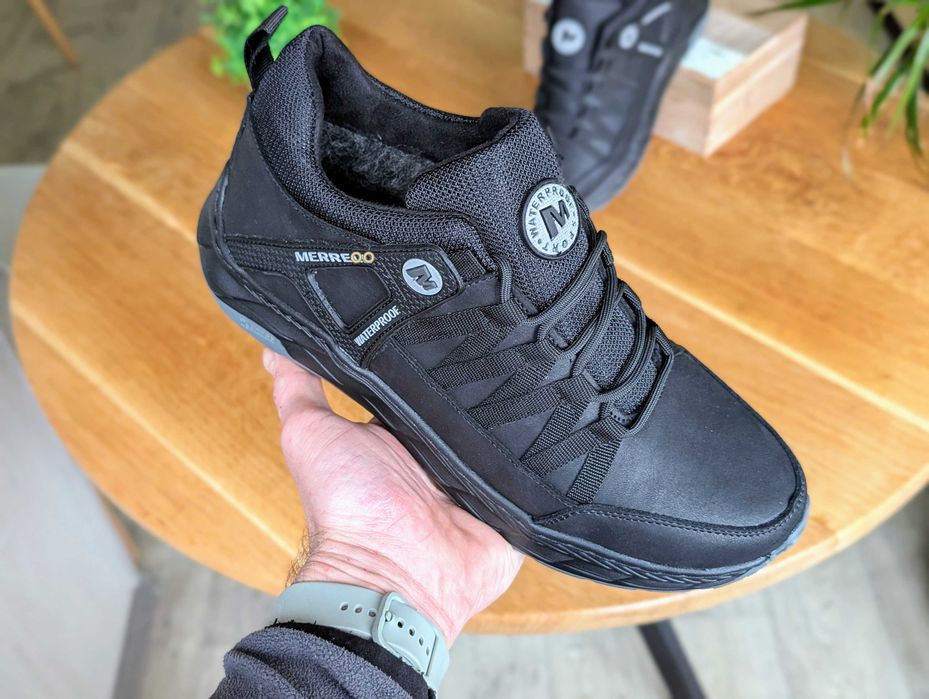 Зимові чоловічі напівчеревики кросівки натуральна шкіра прошиті легкі