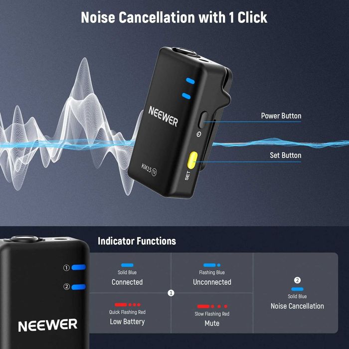 Microfone NEEWER KM15 USB C Wireless - Novo