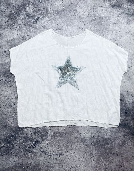 Женская итальянская белая футболка блуза oversize оверсайз