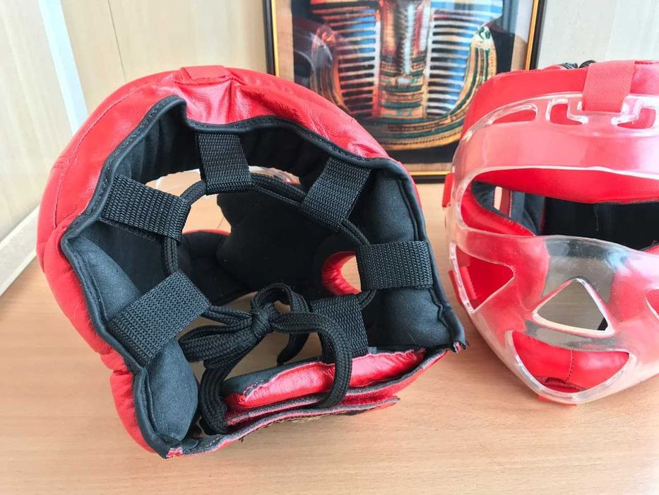 Шлемы для единоборств Zelart (КОЖА!!! размер L) с забралом (защита)