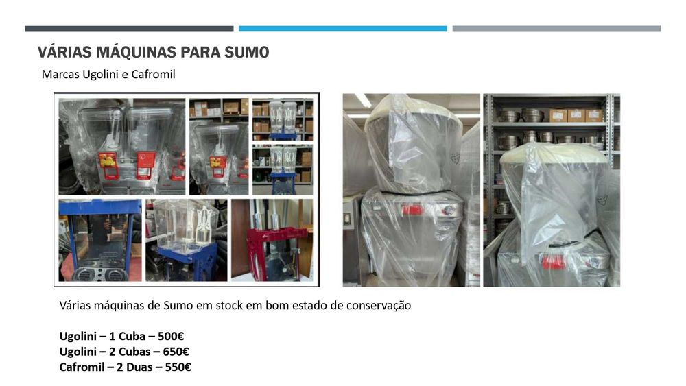 Máquinas de Sumo Profissionais - Ugolini e Cafromil